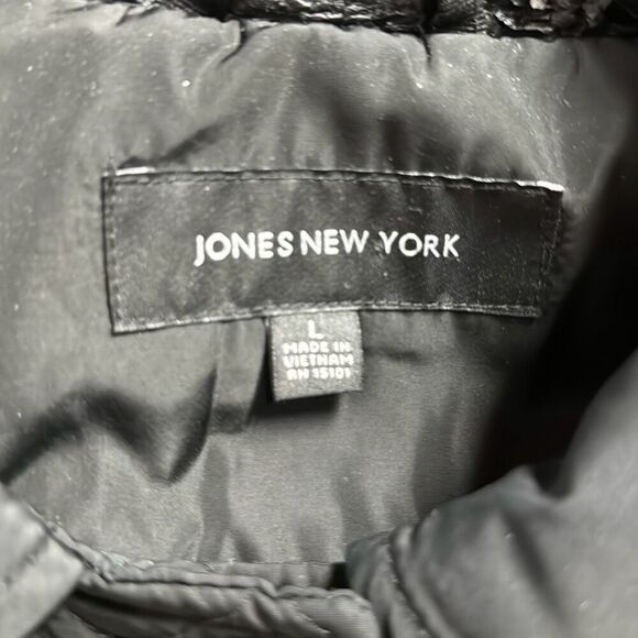 Jones New York Black Quilted Button Jacket Size Large - Picture 3 of 10